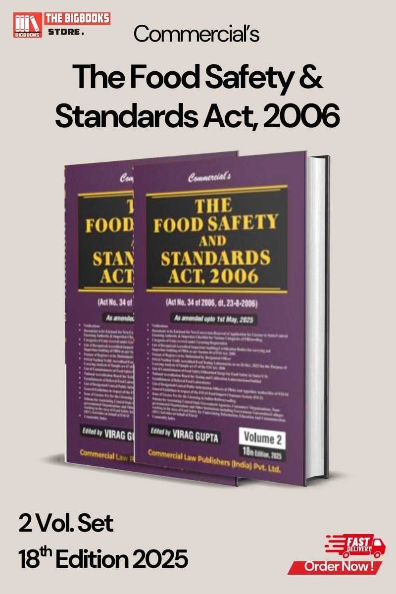 Commercial's The Food Saftey And Standards Act, 2006 Along with Rule and Regulations (Set of 2 Volumes) - 18th Edition, 2025