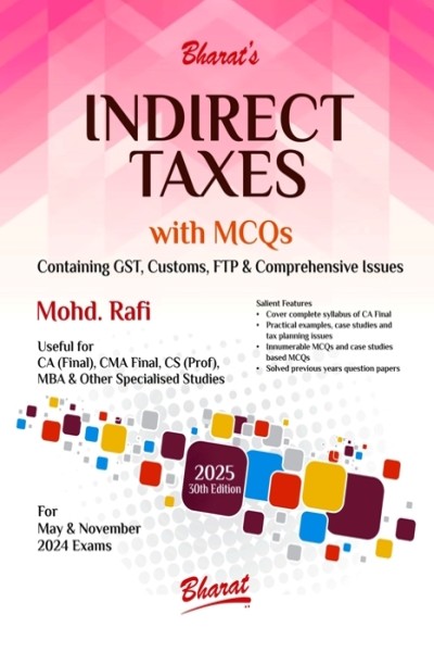 Bharat's Indirect Taxes With MCQ - 30th edition 2025