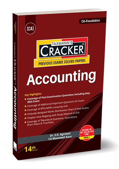 Taxmann's Craker Accounting for CA Foundation Applicable for Sept 2025 Jan 2026 (Paper 1) - 14th Edition 2025