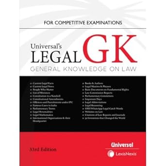 Universal's Legal Gk (General Knowledge On Law) For Competitive Examinations - 33rd Edition 2025