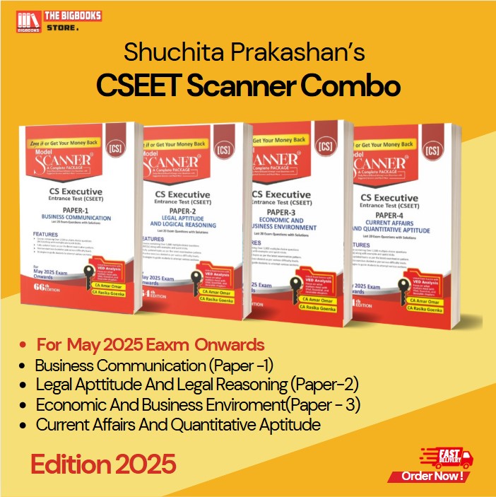 Shuchita Prakashan’s CSEET Scanner Combo Business Communication (Paper -1), Legal Apttitude And Legal Reasoning (Paper-2), Economic And Business Enviroment(Paper - 3), Current Affairs And Quantitative Aptitude (Paper-4) - Edition 2025