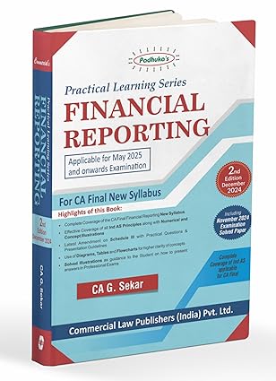 Commercial's Practical Learning Series Financial Reporting for CA Final - Edition 2025