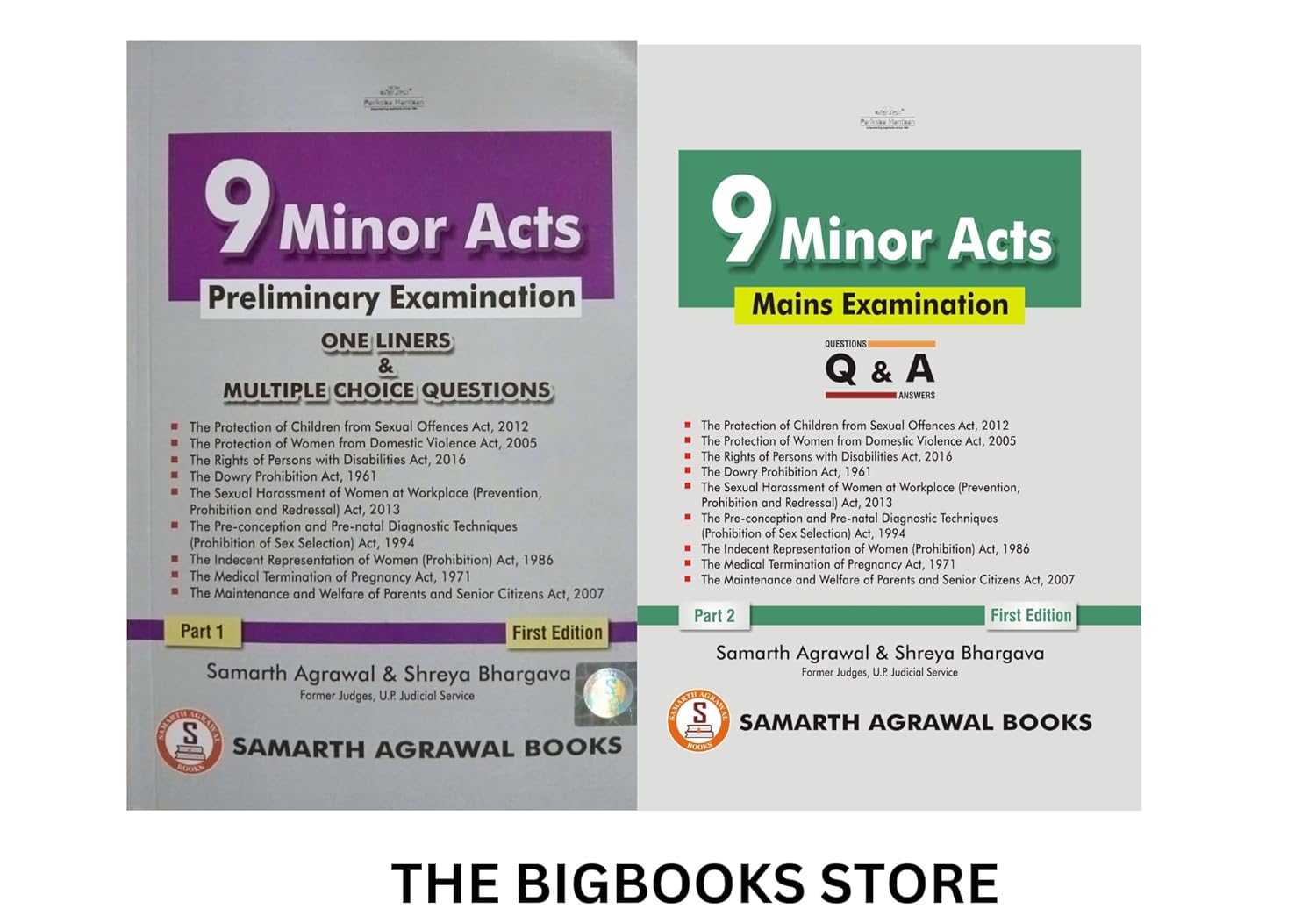 Samarth’s 9 Minor Acts (Preliminary & Mains Examination) One Liners & Mcq Combo Of 2 Books,  (Part 1 & 2) – 1st Edition 2024