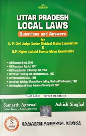 Samarth's Uttar Pradesh Local Laws, Questions and Answers For U.P Civil Judge (Junior Divison) & Judicial Service Mains Examination - 4th (Revised) Edition 2025