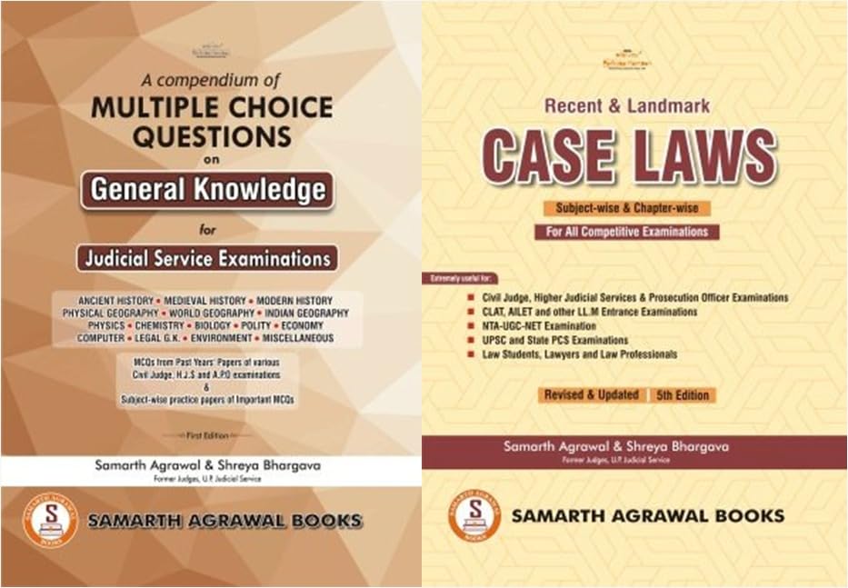 Samarth's MCQ on General Knowledge & Recent & Landmark Case Laws for Judicial Service - Latest Edition 2025
