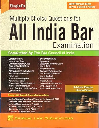 Singhal's Multiple Choice Questions for All India Bar Examination (With Previous Years Solved Question papers) - Edition 2023-24