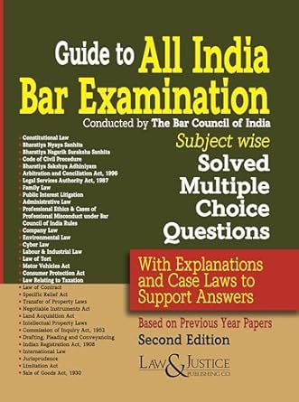 Law&Justice's Guide to All India Bar Examination Conducted by The Bar Council Of India Subject Wise Solved Multiple Choice Questions - 2nd Edition 2025