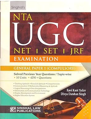 Singhal's NTA UGC NET| SET | JRF Law Examination Solved Papers, Subject Wise - 2nd Edition 2024
