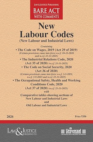 L&J's  Bare Act New Labour Codes- Editon 2026