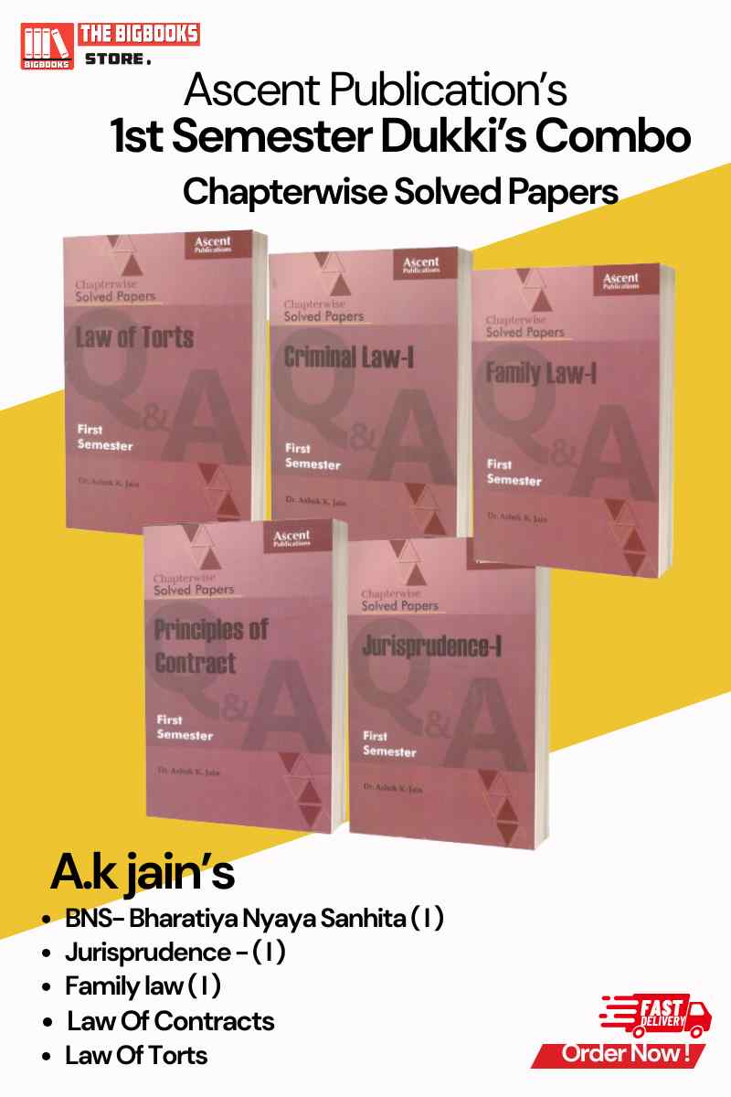 AK Jain's Chapterwise Solved Papers Jurisprudence-1, Law of Torts, Criminal Law-1, Family Law-1, Principles of Contract - Edition 2025