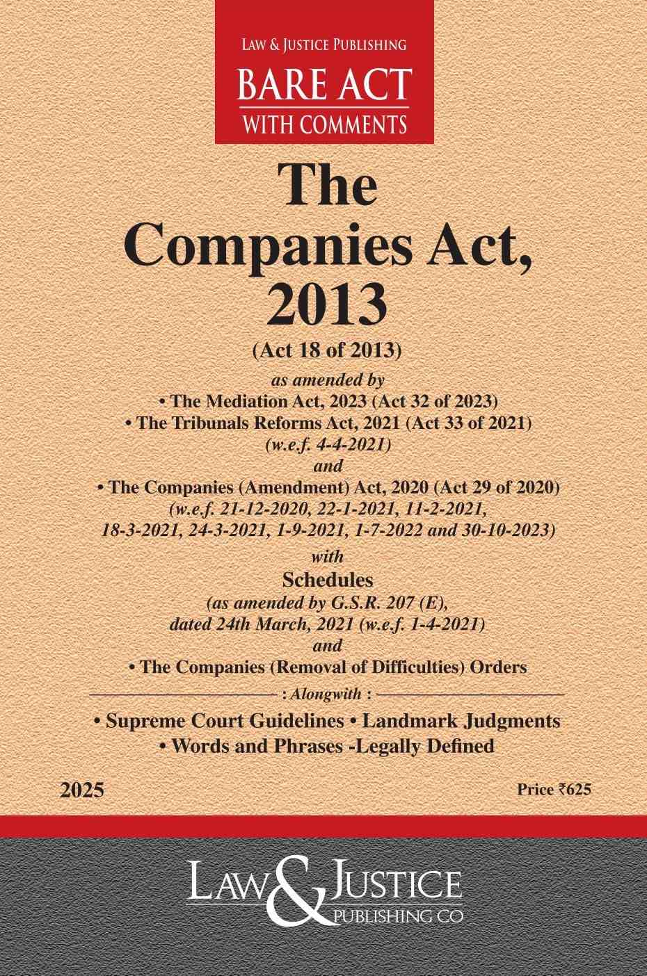 L&J's Bare Act Companies Act, 2013 (as amended by Act 32 of 2023) - Edition 2026 L&J's Bare Act Companies Act, 2013 (as amended by Act 32 of 2023) - Edition 2026