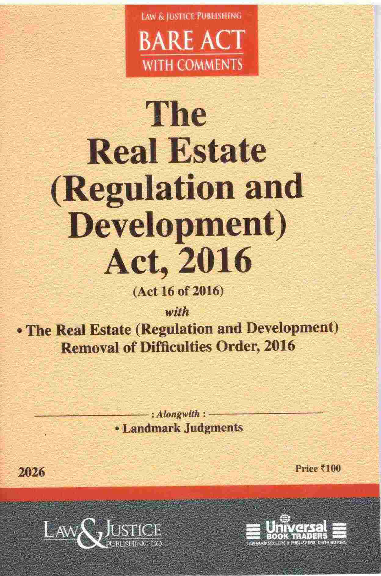 L&J Bare Act The Real Estate (Regulation and Development Act ,2011 - Edition 2026