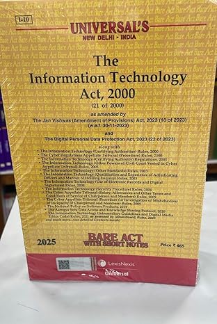LexisNexis's  Bare Act The Information Technology Act ,2000 - Edition 2026
