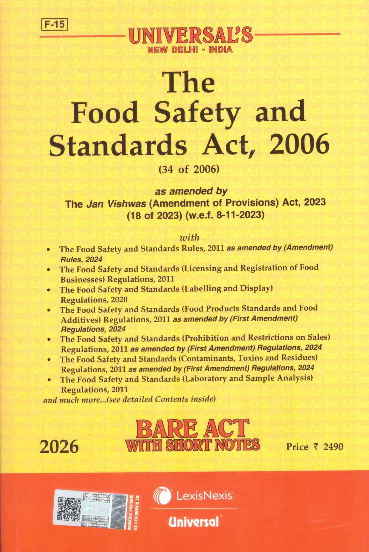 Food Safety and Standards Act, 2006 | LexisNexis Bare Act | Edition 2026