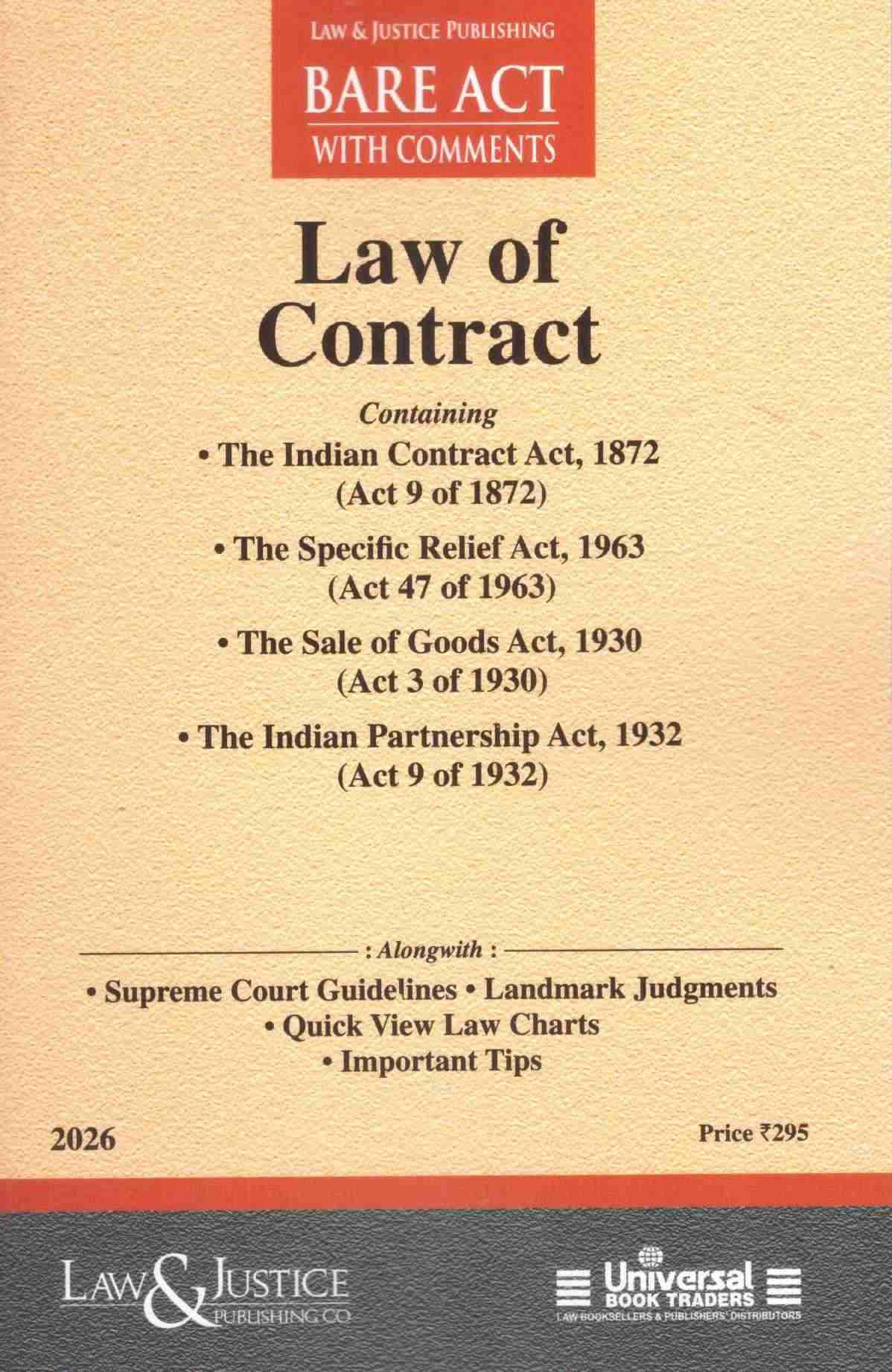 L&J's Bare Act Law Of Contract - Edition 2026