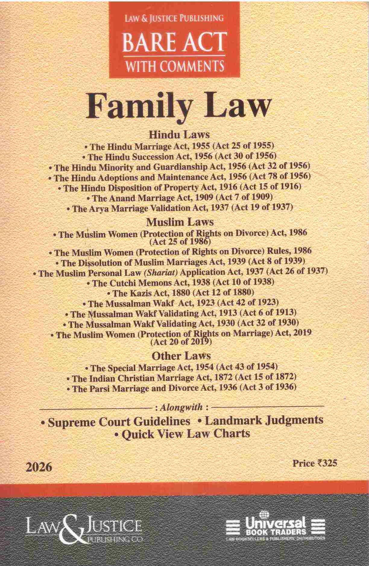 L&J's Bare Act With Comments Family Law - Edition 2026