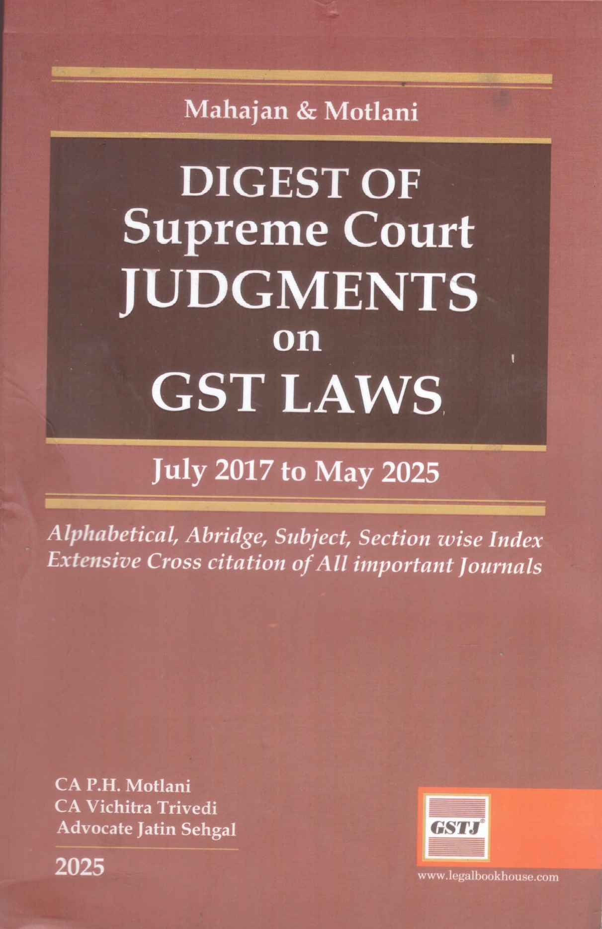 GSTJ Digest OF Supreme Court Judgments on Laws - Edition 2025