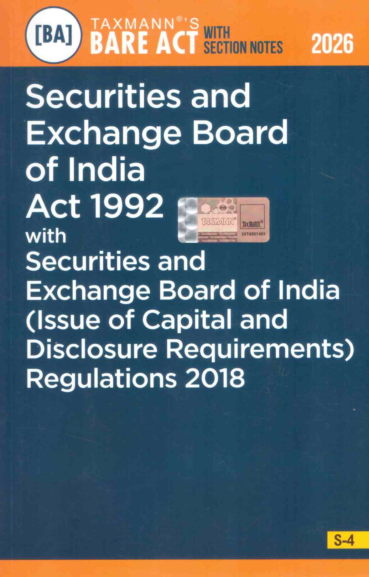 Taxmann's Securities and Exchange Board of India Act 1992 with Securities and Exchange Board of India (Issue of Capital and Disclosure Requirements) Regulations 2018 - Edtion 2026