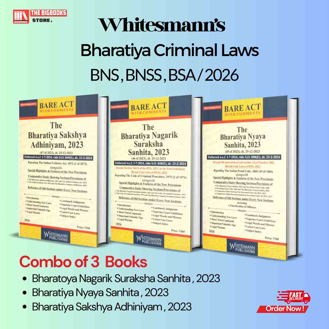 Whitesmann's Combo of New Criminal Laws Bare Act (BNS, BNSS, BSA) English -Edition 2026