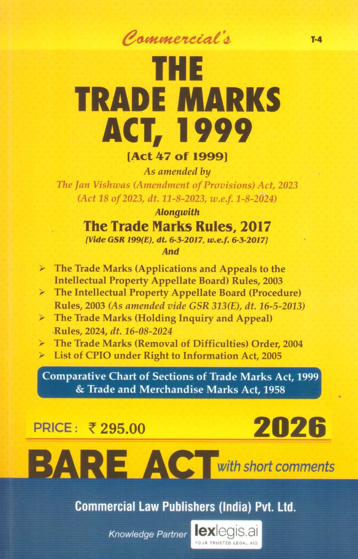 Commercial's The Trade Marks Act, 1999 - Edition 2026