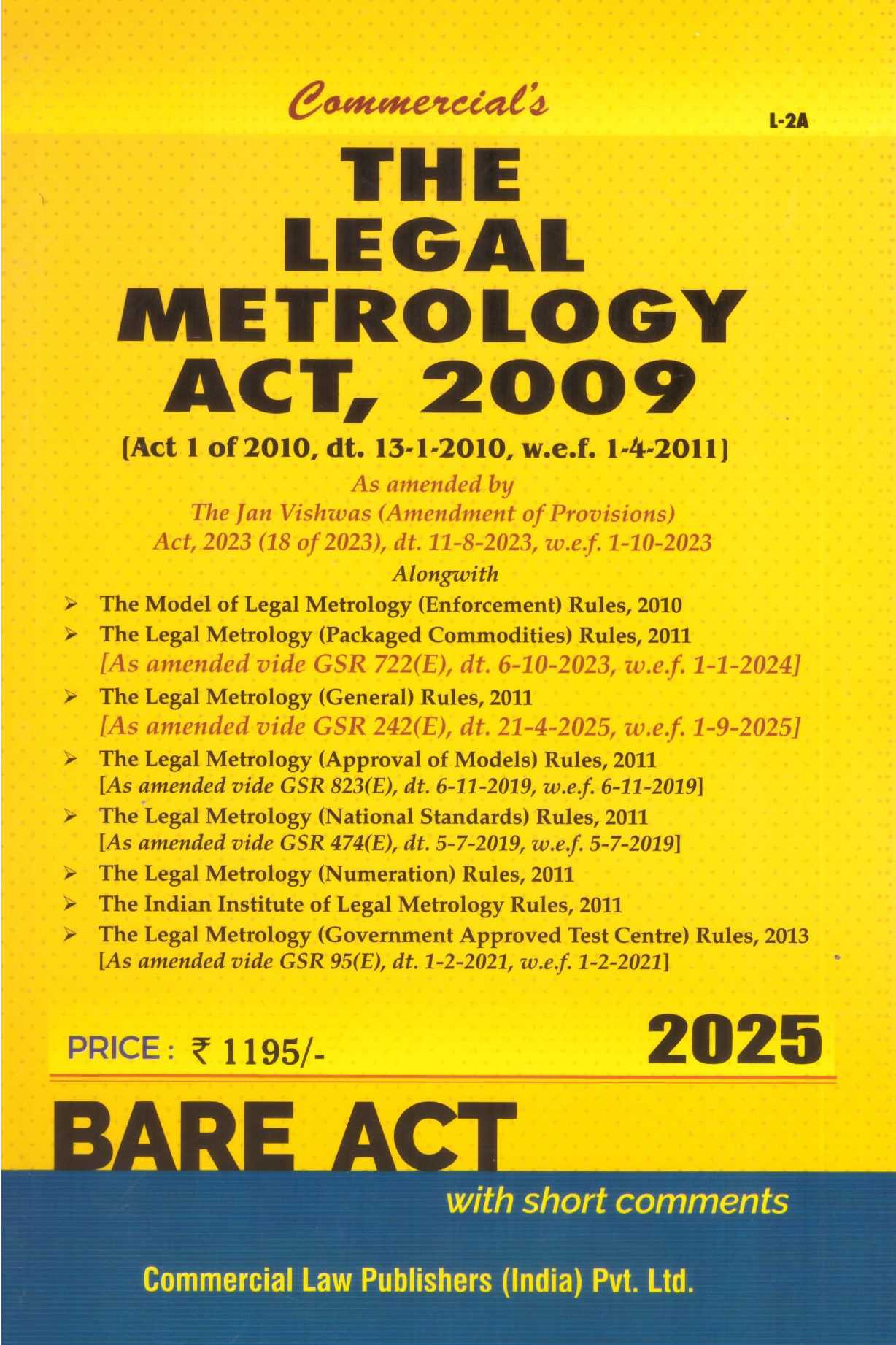Commercial's The Legal Metrology Act, 2009 - Edition 2026