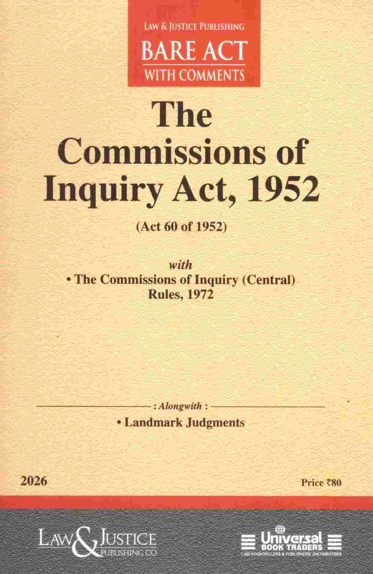 L&J's The Commissions OF Inquiry Act  1952 - Edition 2026