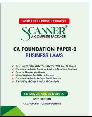 Scanner CA Foundatio Paper-2( Business Laws  ) May 26, Sep. 26 & Jan. 27- 69th Edition 2026