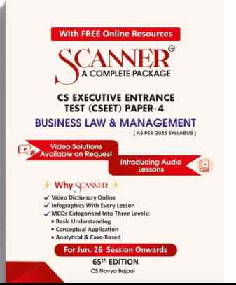 Scanner CSEET Paper-4 (Business Law & Management ) Jun .26 & Dec .26 - Edition 2026