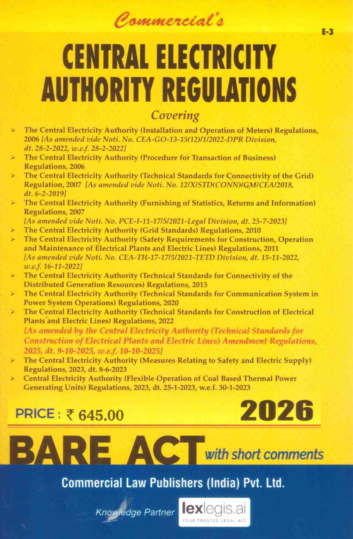 Commercial's Central Electricity Authority Regulations - Edition 2026