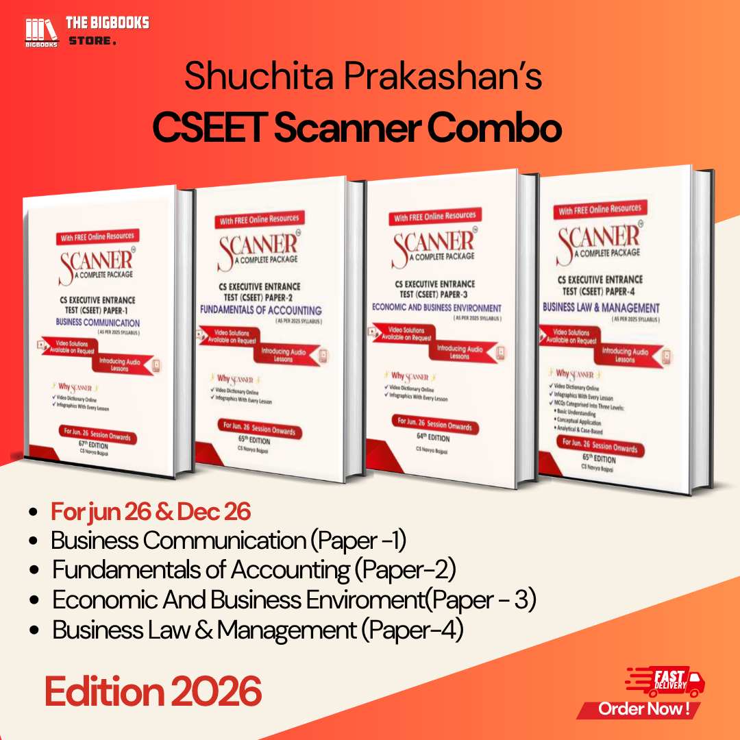 CSEET Scanner Combo Business Communication (Paper -1), Fundamentals of Accounting (Paper-2), Economic And Business Enviroment(Paper - 3), Business Law & Management (Paper-4) - Edition 2026