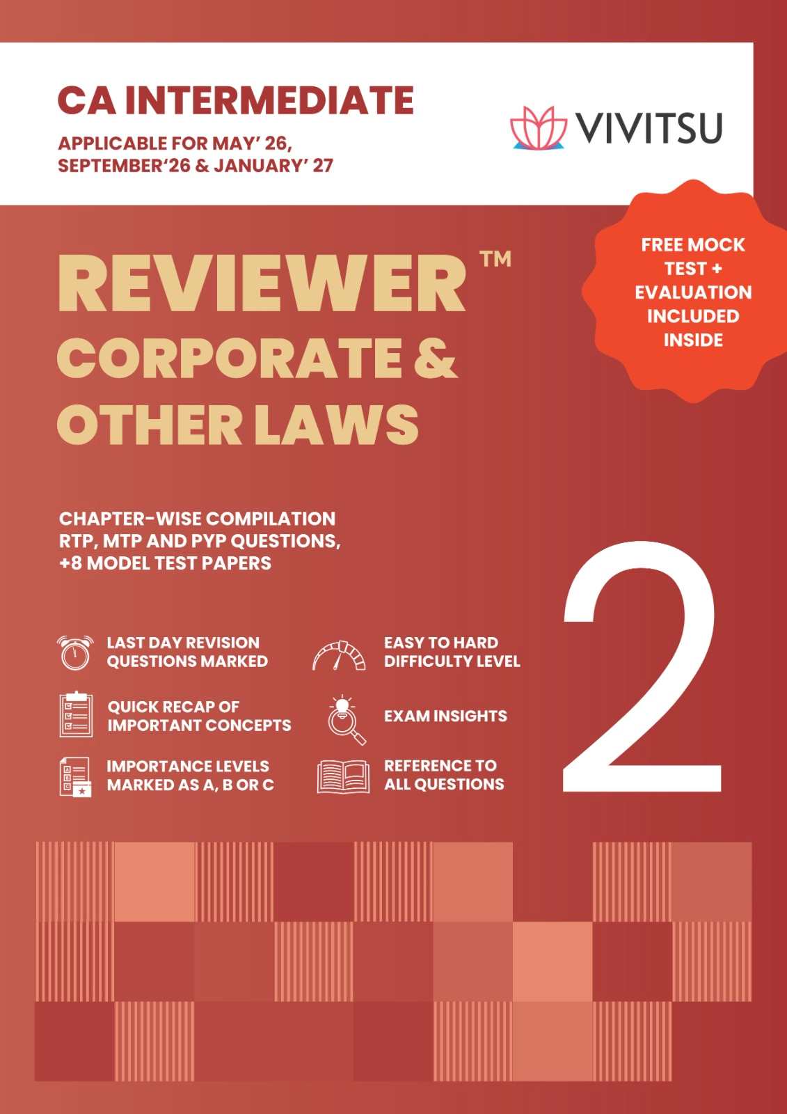 Vivitsu's CA Intermediate Reviewer Corporate & Other Laws  Applicable For May ,26 Sep ,26 and Jan, 27 - 9th Edition 2026