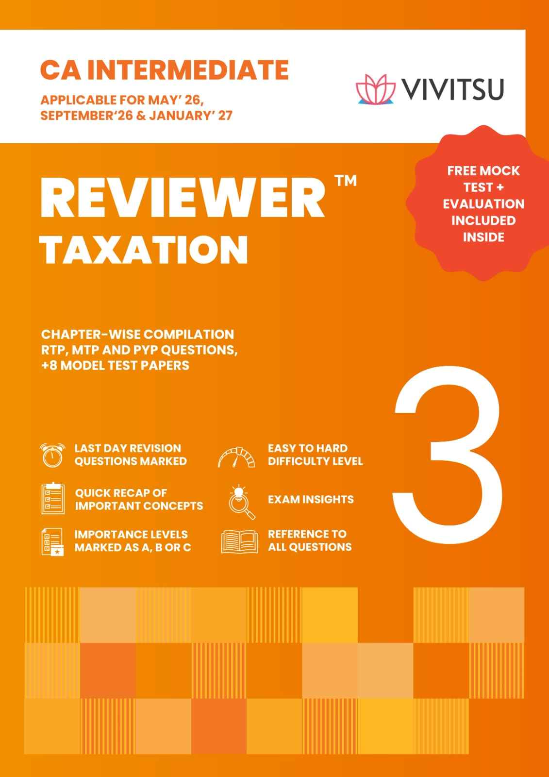 Vivitsu's CA Intermediate Reviewer Taxation Applicable For May ,26 Sep ,26 and Jan, 27 - 9th Edition 2026