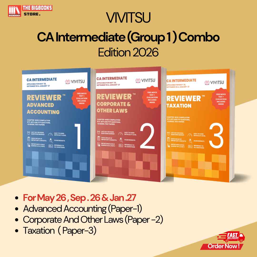 CA Intermediate Reviewer Combo (Group 1) Advanced Accounting (Paper-1), Corporate And Other Laws (Paper -2), Taxation ( Paper-3) May 26, Sep.26 & jan . 27 - Edition 2026