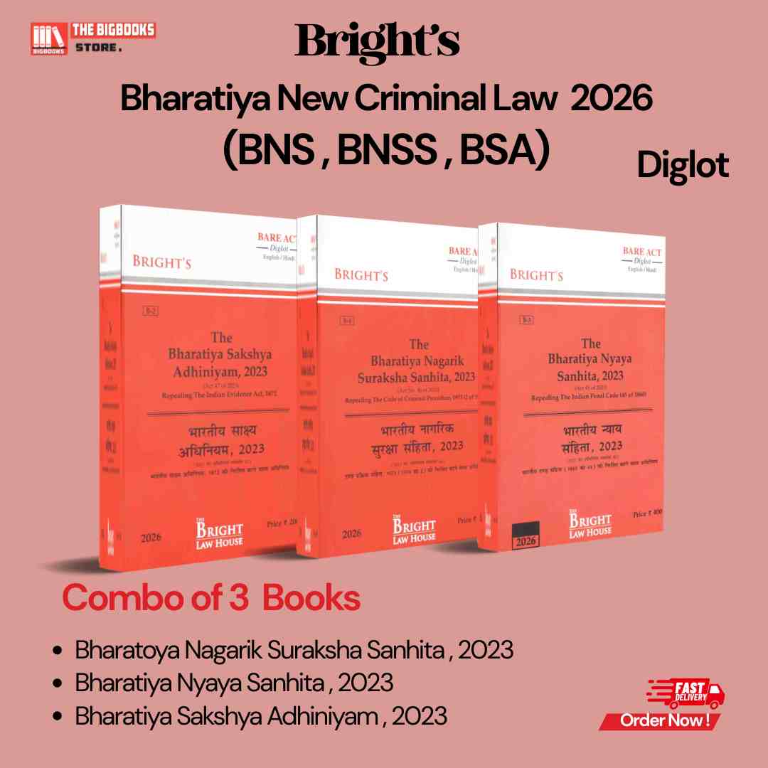 Bright's Combo of New Criminal Laws Bare Act (BNS, BNSS, BSA)  Diglot - 1st Edition 2026