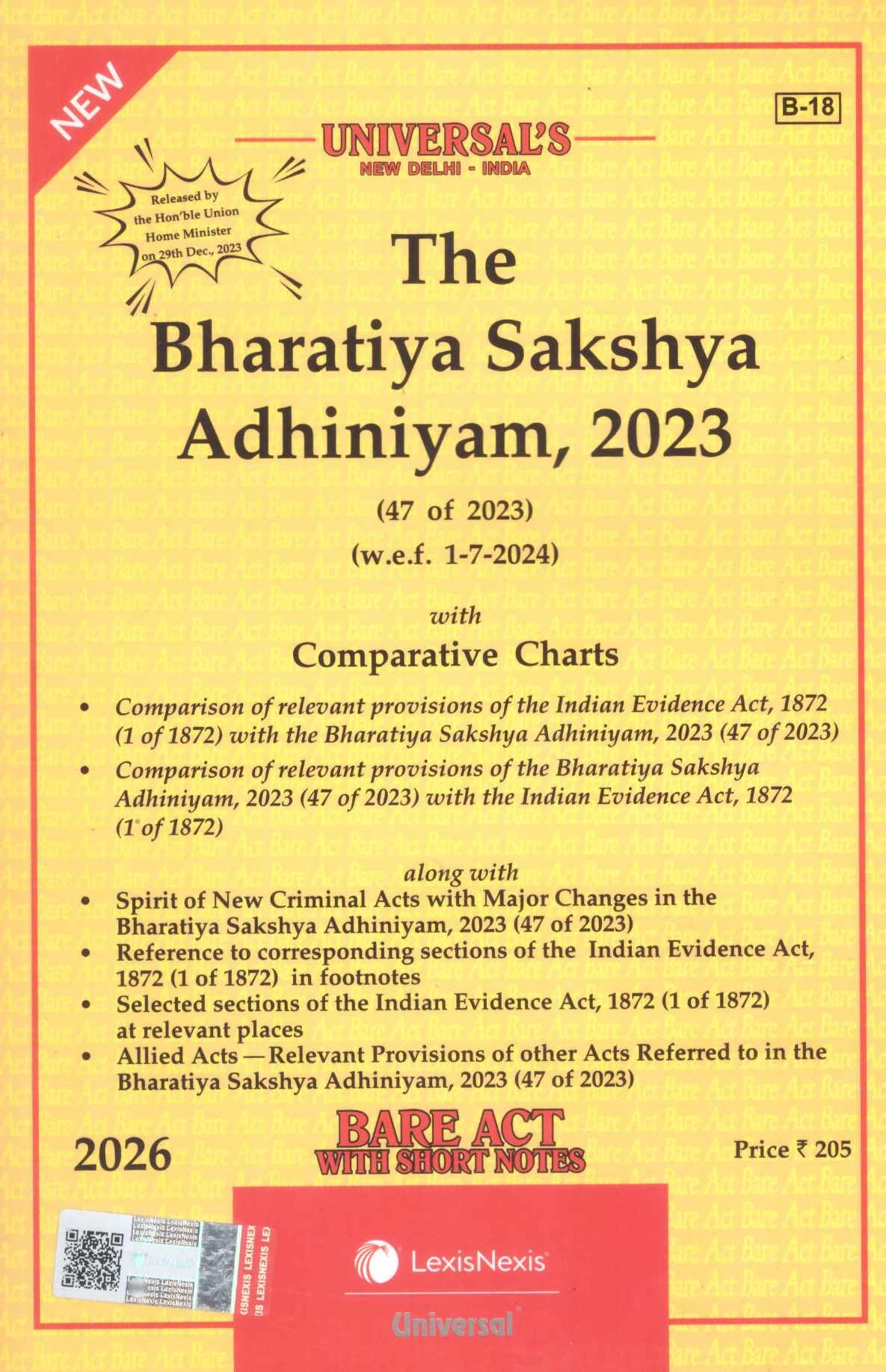 LexisNexis's  Bharatiya Sakshya Adhiniyam, 2023 - Edition 2026