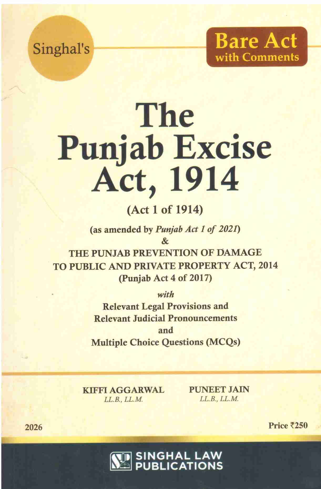 Singhal's The Punjab Excise Act, 1914 - Edition 2026 Singhal's The Punjab Excise Act, 1914 - Edition 2026