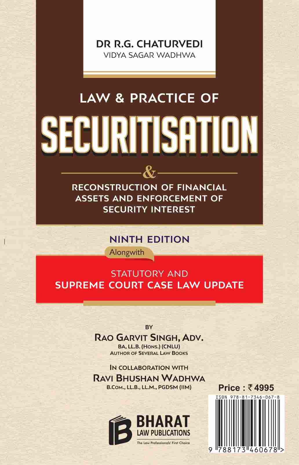 Bharat's Law & Practice of Securitisation Along With Statutory and Supreme count Case Law Update - 9th Edition 2026 Bharat's Law & Practice of Securitisation Along With Statutory and Supreme count Case Law Update - 9th Edition 2026