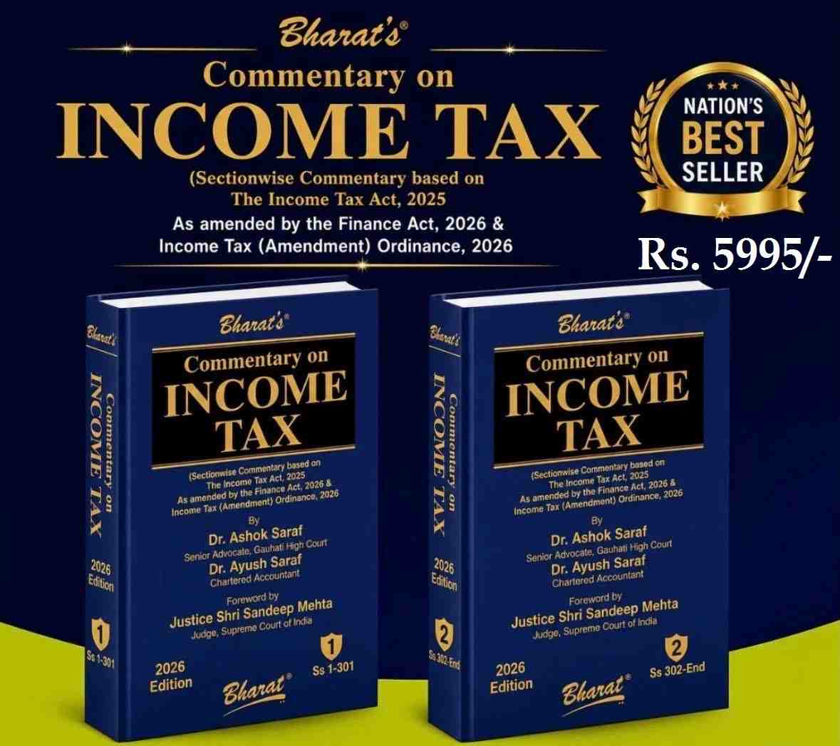 Bharat's Commentary on Income tax (set of 2 Vols) - Edition 2026 Bharat's Commentary on Income tax (set of 2 Vols) - Edition 2026